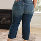 Judy Blue High Rise Distressed Wide Leg Crop Jeans