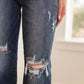 Judy Blue High Rise Distressed Wide Leg Crop Jeans