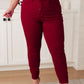 Judy Blue High Rise Tummy Control Skinny Jeans in Scarlet