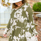 Worthwhile Moment Floral Tiered Dress In Olive