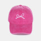 Bow Embroidered Washed Ballcap