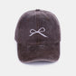 Bow Embroidered Washed Ballcap