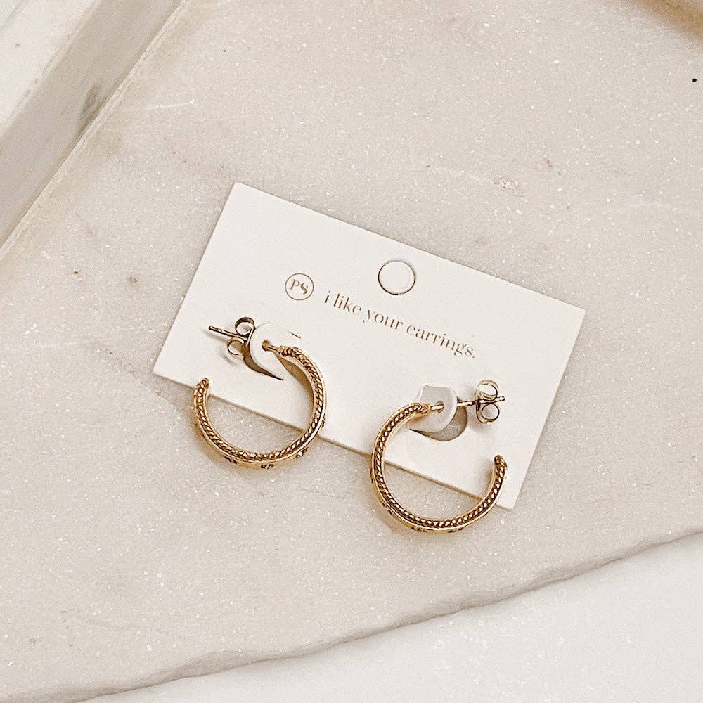 Retro Star Hoop Earrings - WATERPROOF