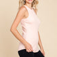 Ribbed Round Neck Tank - Peach