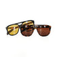 Goldie Double Bridge Aviator Sunglasses: Brown Lens