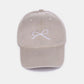 Bow Embroidered Washed Ballcap