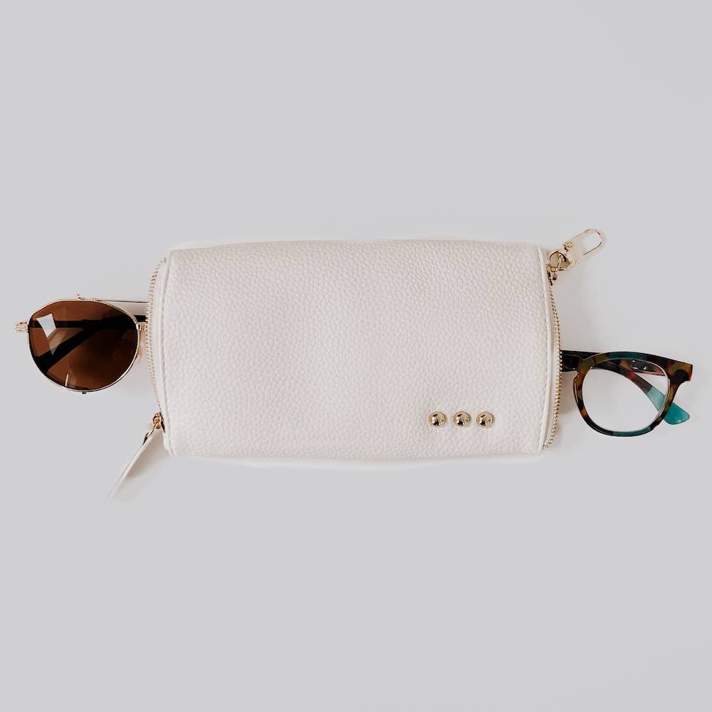 Skyla 2-in-1 Glasses Case Holder: Brown