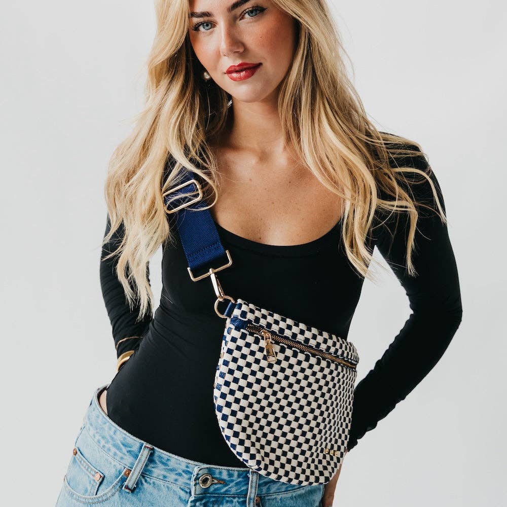 Westlyn Woven Bum Bag Wholesale - NEW COLOR ADDED!: Checkered Coffee