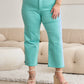 RFM Tummy Control Cropped Wide Leg Jeans - Island Green