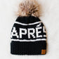 Black & White Apres Pom Hat