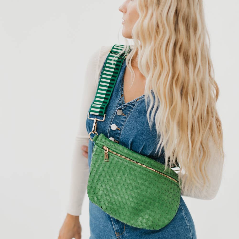 Westlyn Woven Bum Bag *NEW COLORS ADDED*: Checkered Emerald