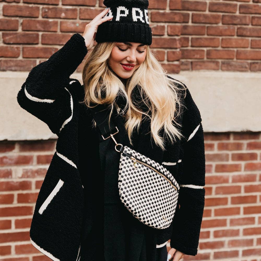 Westlyn Woven Bum Bag Wholesale - NEW COLOR ADDED!: Checkered Coffee