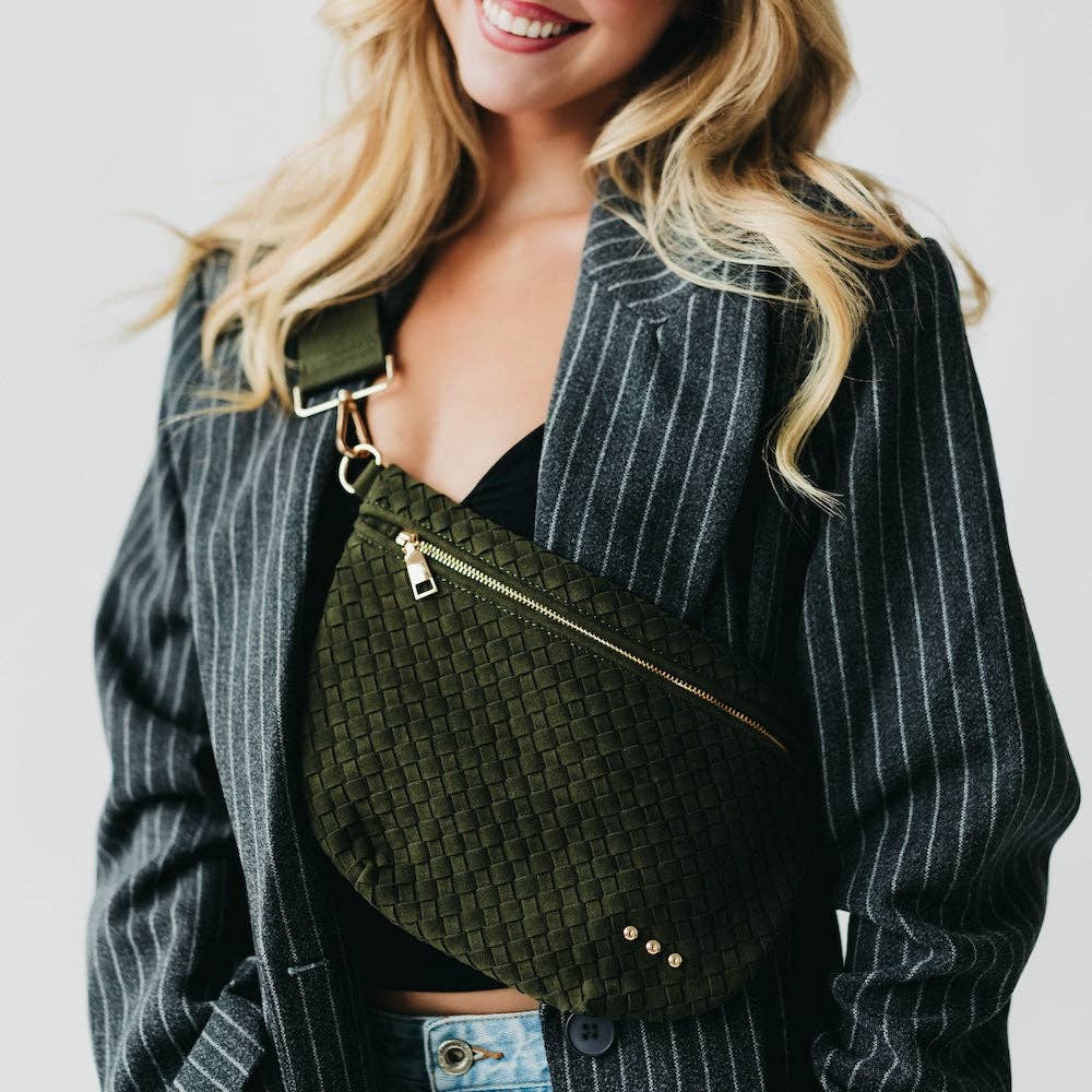 Suede Westlyn Woven Bum Bag - NEW COLORS!: Suede Burgundy