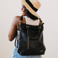 Upper East Side Vegan Leather Backpack & Crossbody Tote Bag: Cream