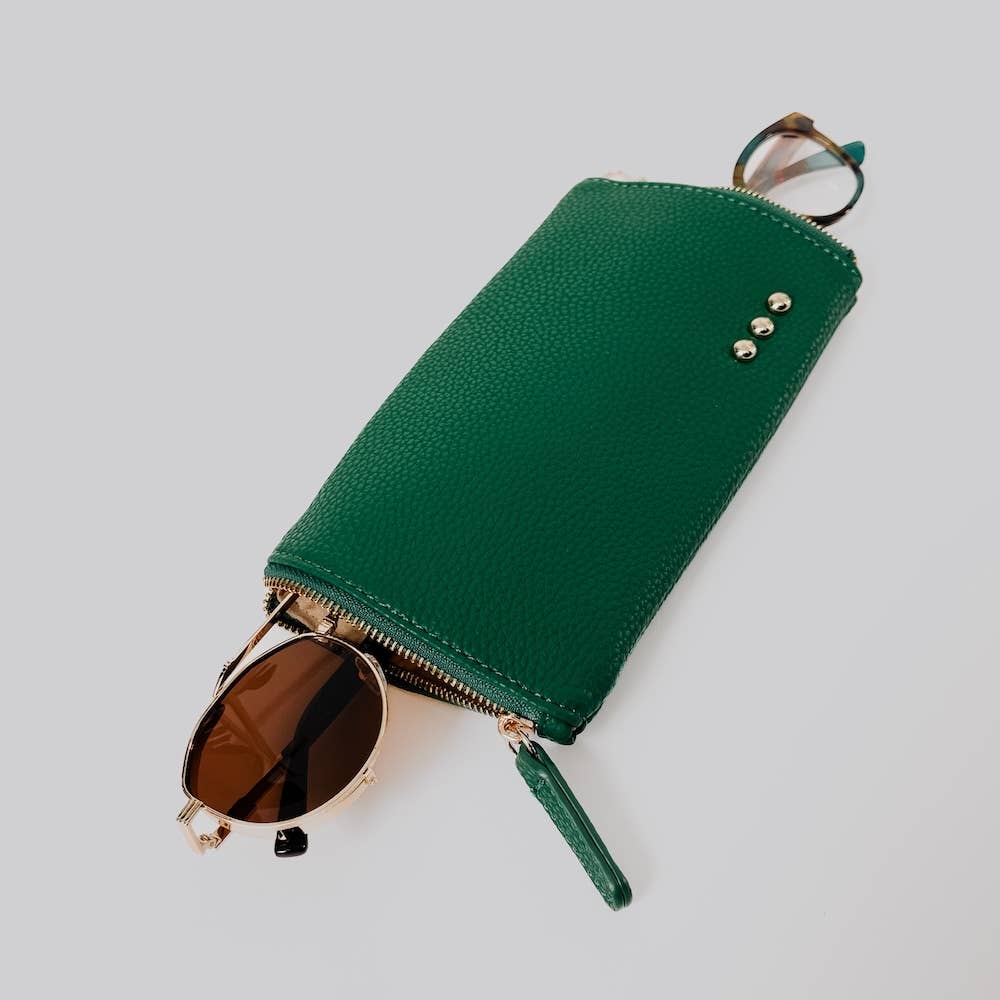 Skyla 2-in-1 Glasses Case Holder: Brown