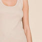 Ribbed Scoop Neck Tank - Tan