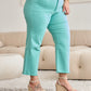 RFM Tummy Control Cropped Wide Leg Jeans - Island Green