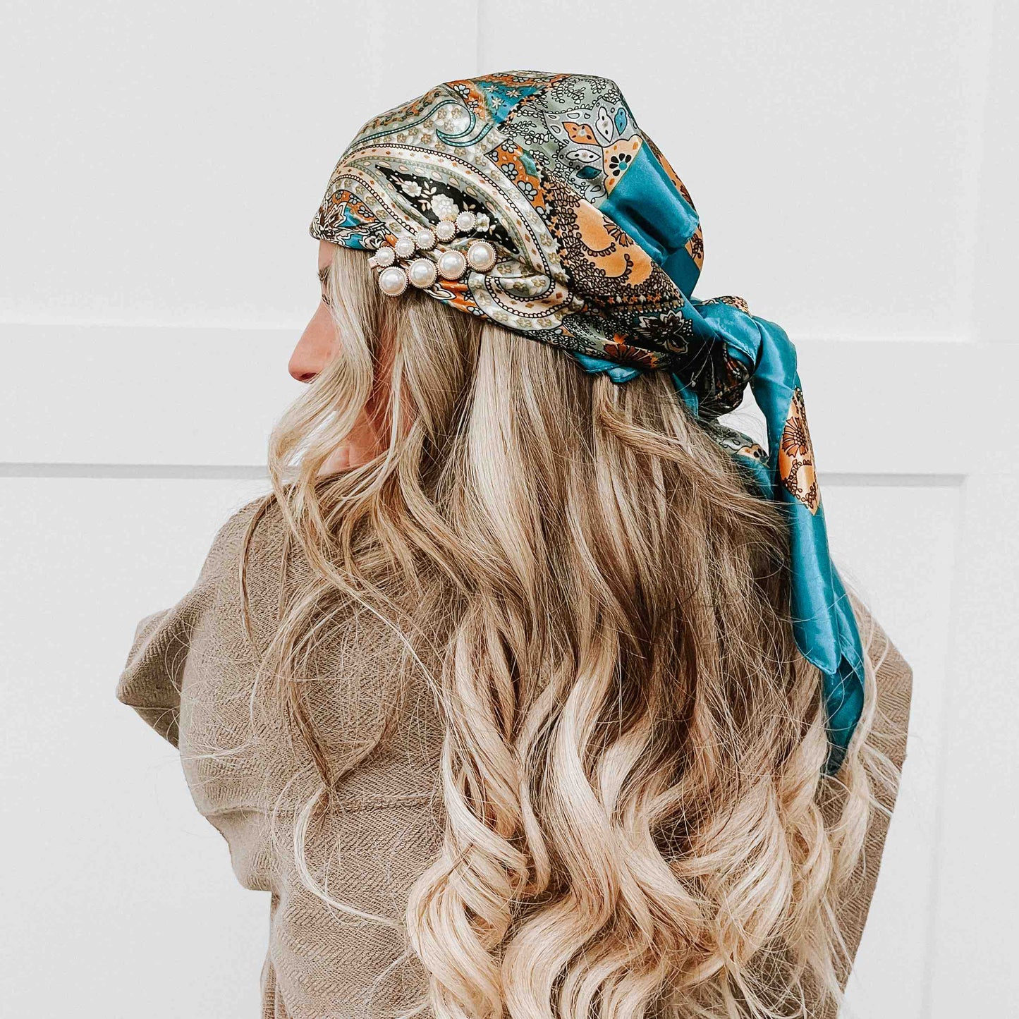 Milan Hair Scarf: Teal