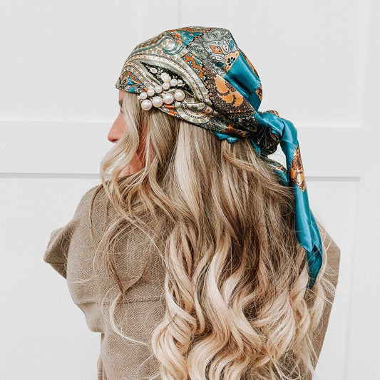 Milan Hair Scarf: Teal