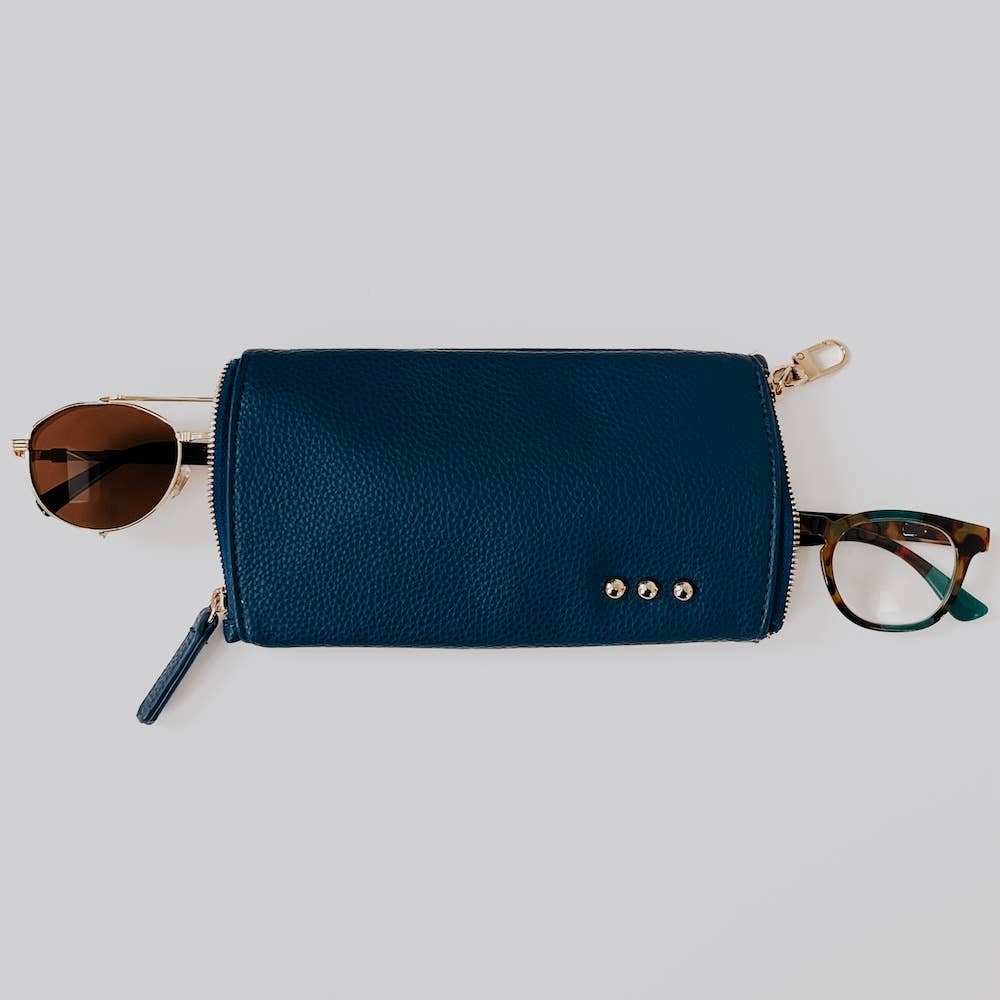 Skyla 2-in-1 Glasses Case Holder: Brown