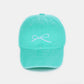 Bow Embroidered Washed Ballcap