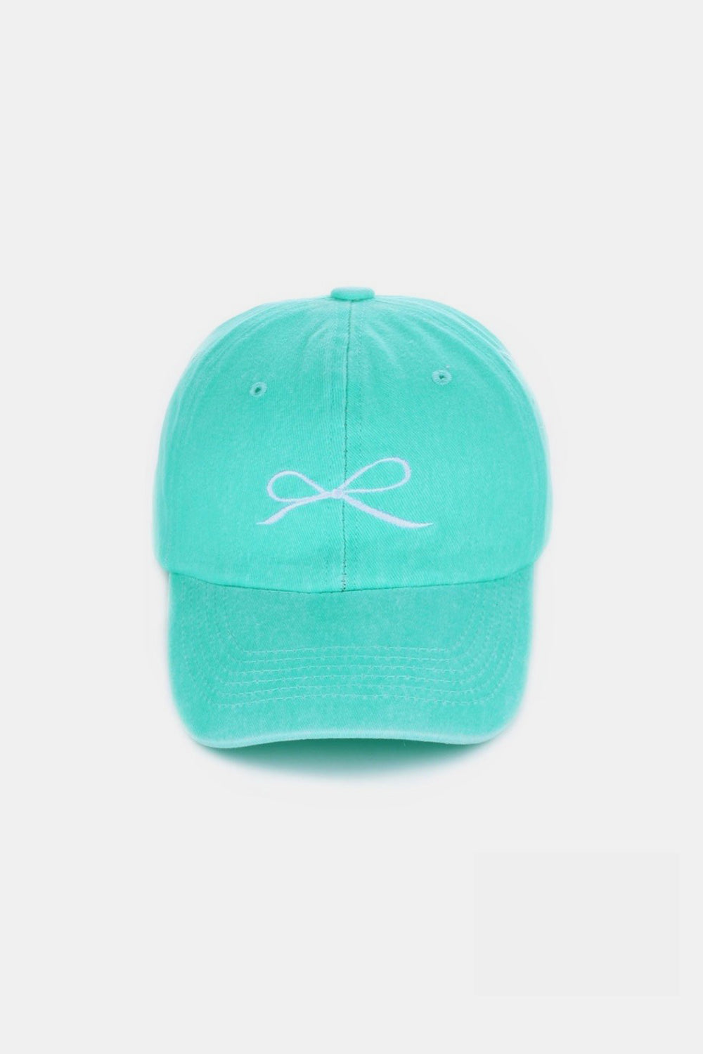 Bow Embroidered Washed Ballcap