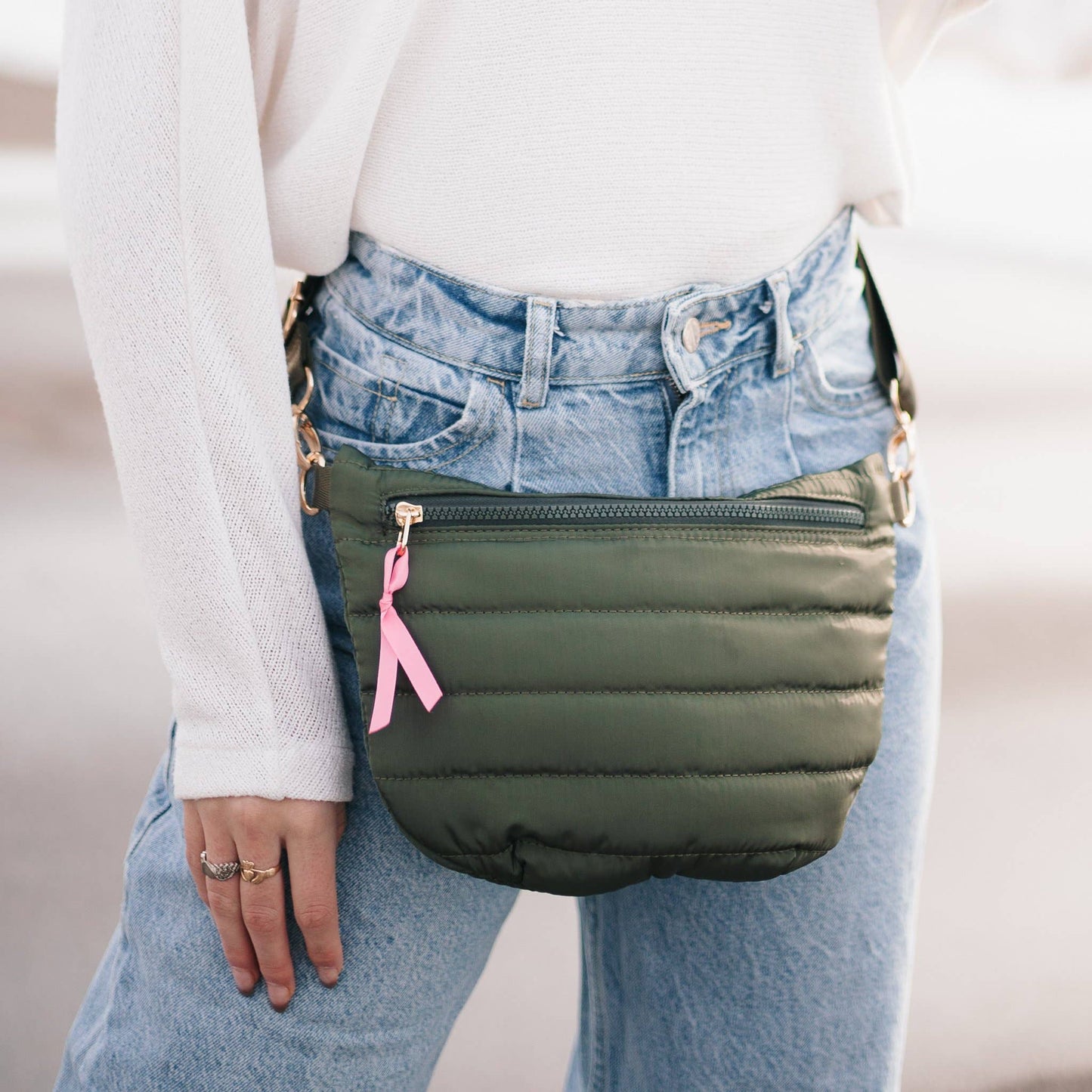 Jolie Puffer Belt Bag: Emerald