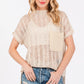 Crochet Mock Neck Top - Oatmeal