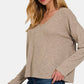 Dropped Shoulder Long Sleeve - Mocha