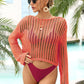 Long Sleeve Round Neck Openwork Cover-Up