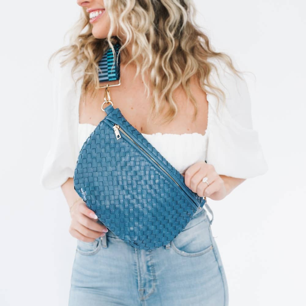 RESTOCKED! Westlyn Woven Bum Bag: Checkered Brown