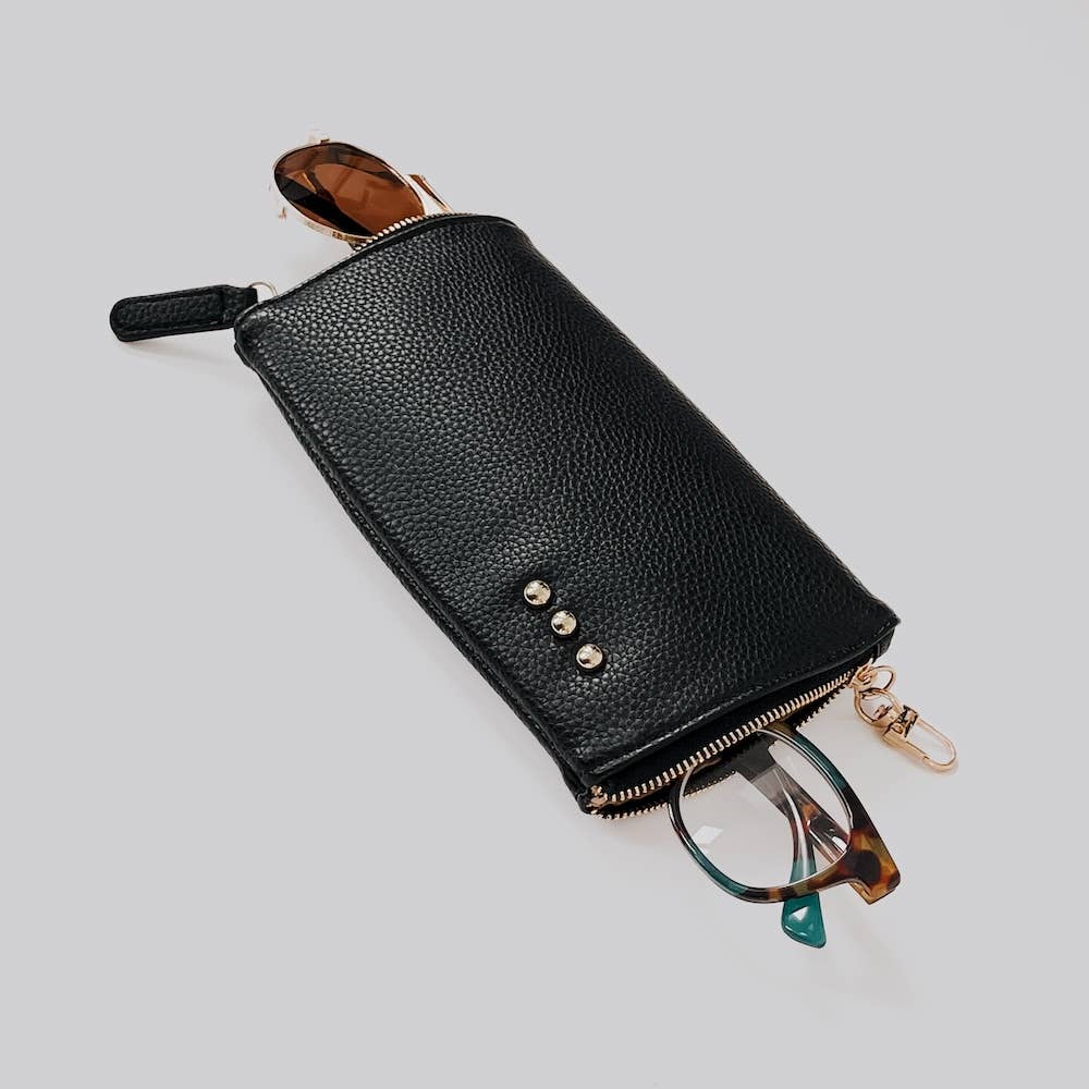 Skyla 2-in-1 Glasses Case Holder: Brown