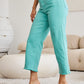 RFM Tummy Control Cropped Wide Leg Jeans - Island Green
