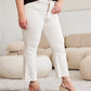 RFM Tummy Control High Waist Cropped Boot Cut Jeans - Off White