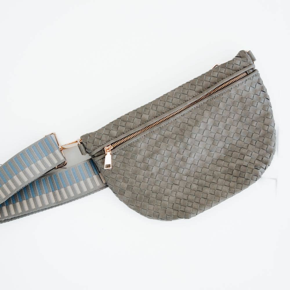 RESTOCKED! Westlyn Woven Bum Bag: Checkered Brown