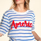 America Striped Knit Top