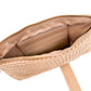 Rome Raffia Clutch Card Wallet Wristlet: Tan