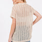 Crochet Mock Neck Top - Oatmeal