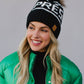 Black & White Apres Pom Hat