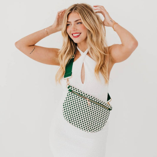 Westlyn Woven Bum Bag *NEW COLORS ADDED*: Checkered Emerald