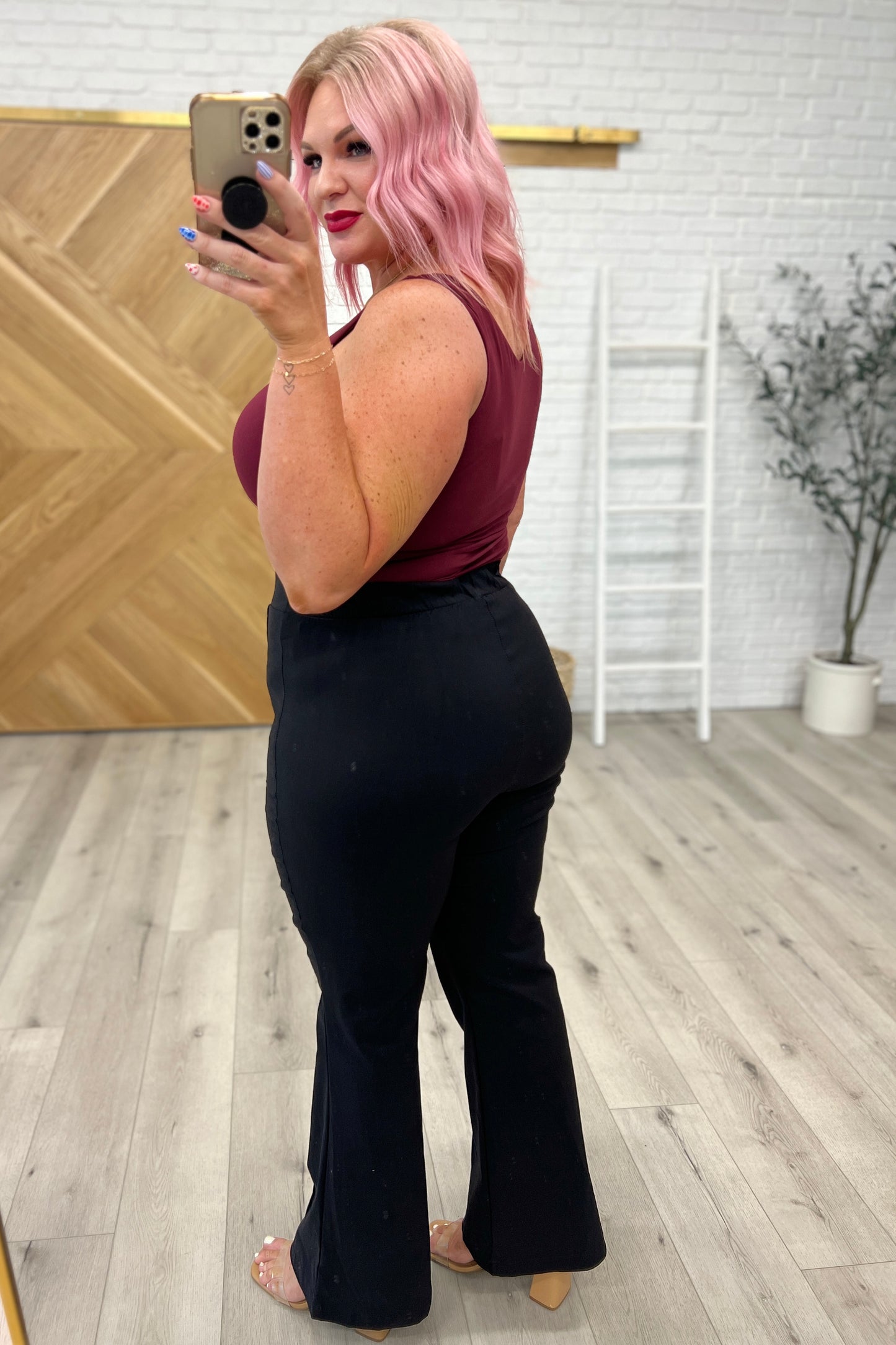 Ring My Bell Pintuck Bell Bottom Pants