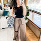 Weekend Hero Wide Leg Sweats in Mocha