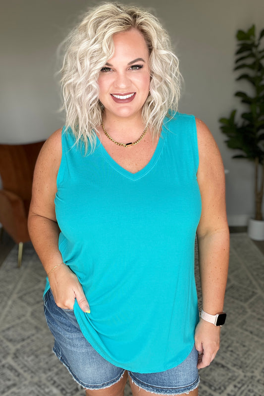 Trust Me V-Neck Tank in Ice Blue