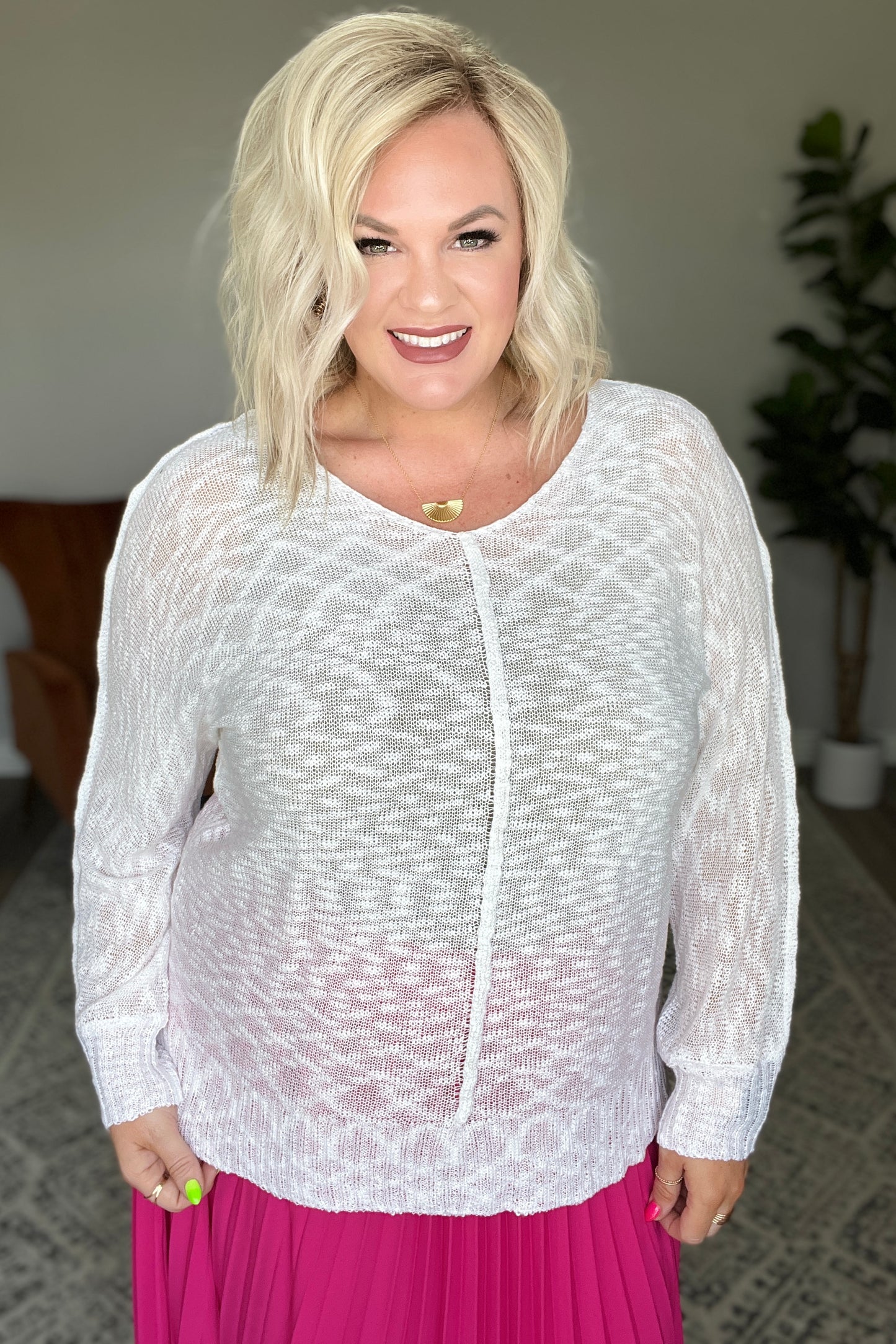 Relax With Me Knit Top in White