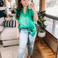 Working On Me Top in Kelly Green