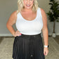 Just a Flirt Pleated Skirt in Black