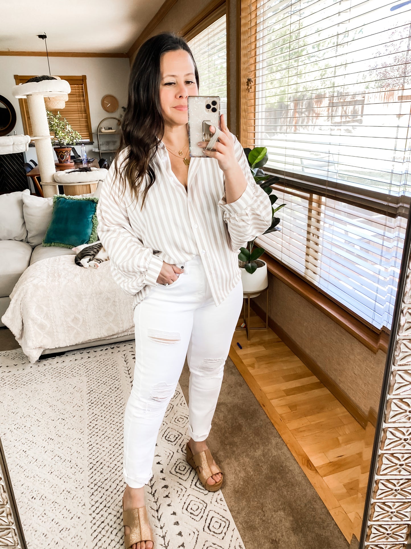 High Standards Striped Button Down