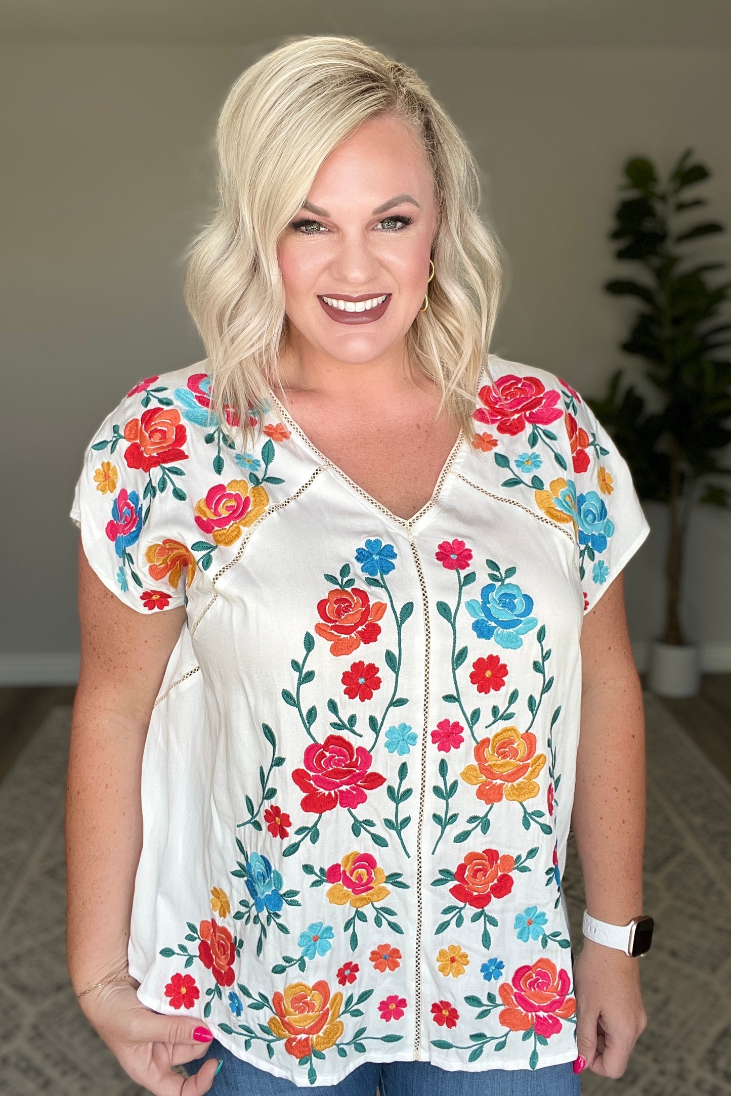 Rose Garden Embroidered Blouse