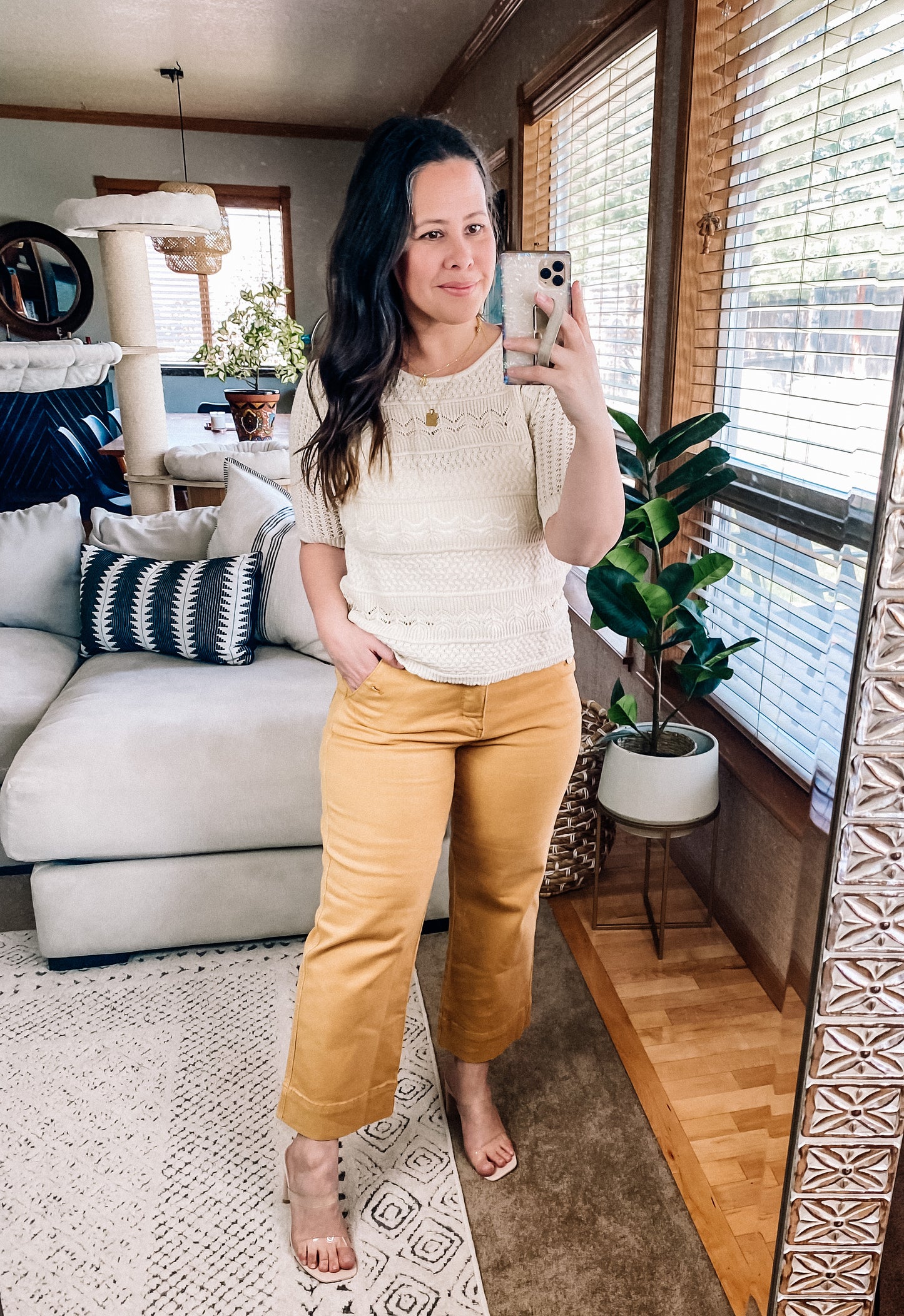 RESTOCK Judy Blue Garment Dyed Straight Leg Cropped Jeans - Mustard