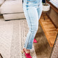 Judy Blue Mid Rise Straight Crop Jeans w/Side Slit